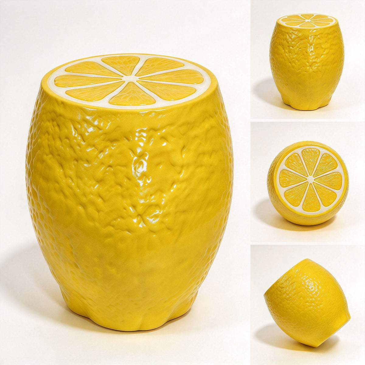 Lemon Fruit Stool, Ideal For Indoor Outdoor Home Decor - Yellow