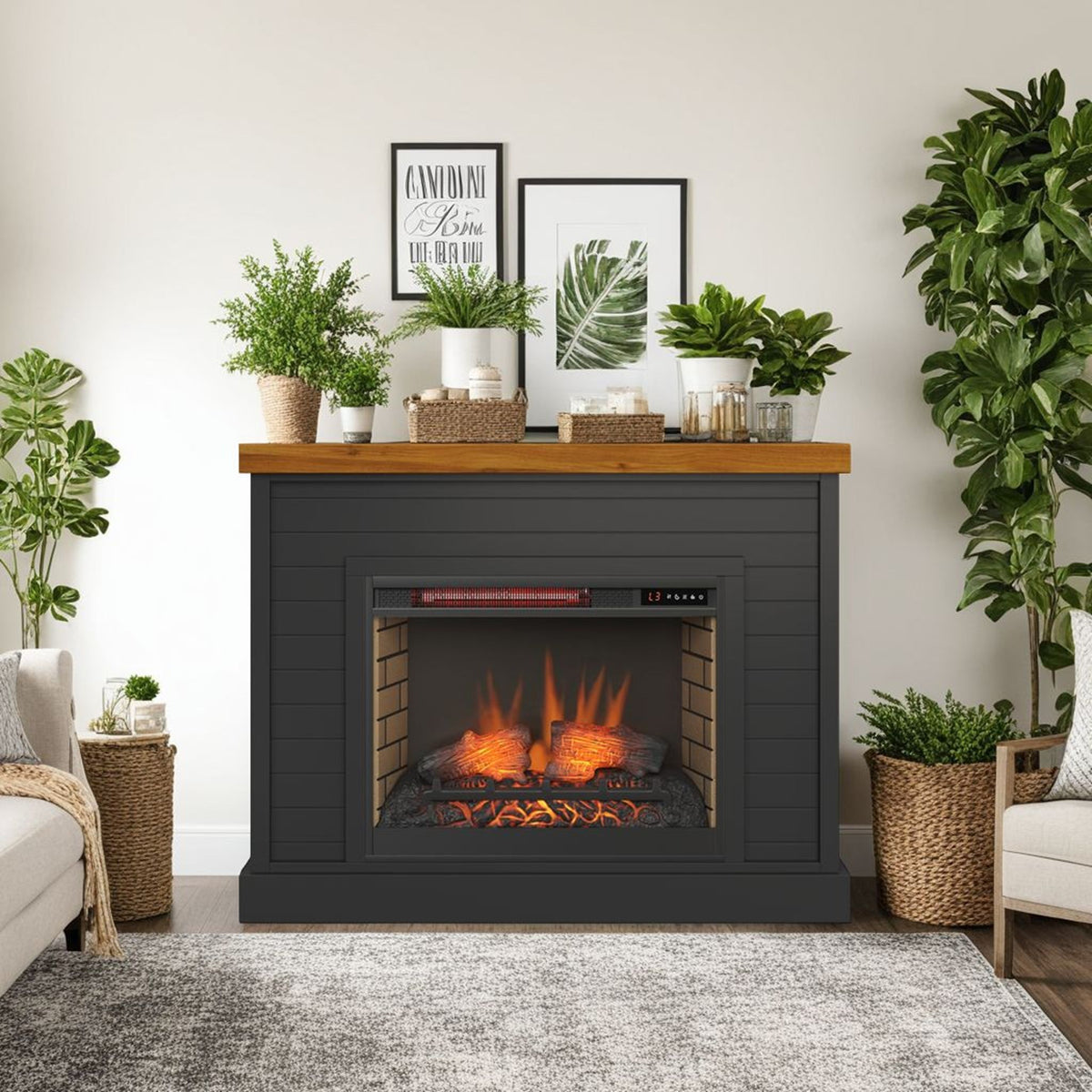 48" Fireplace With Mantel