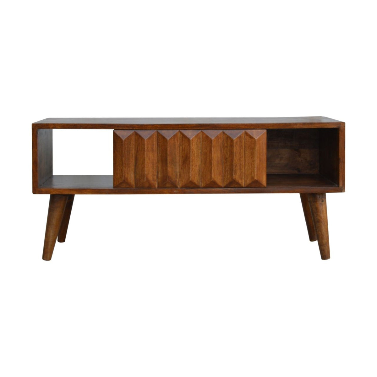 Prism Sliding Media Unit - Chestnut