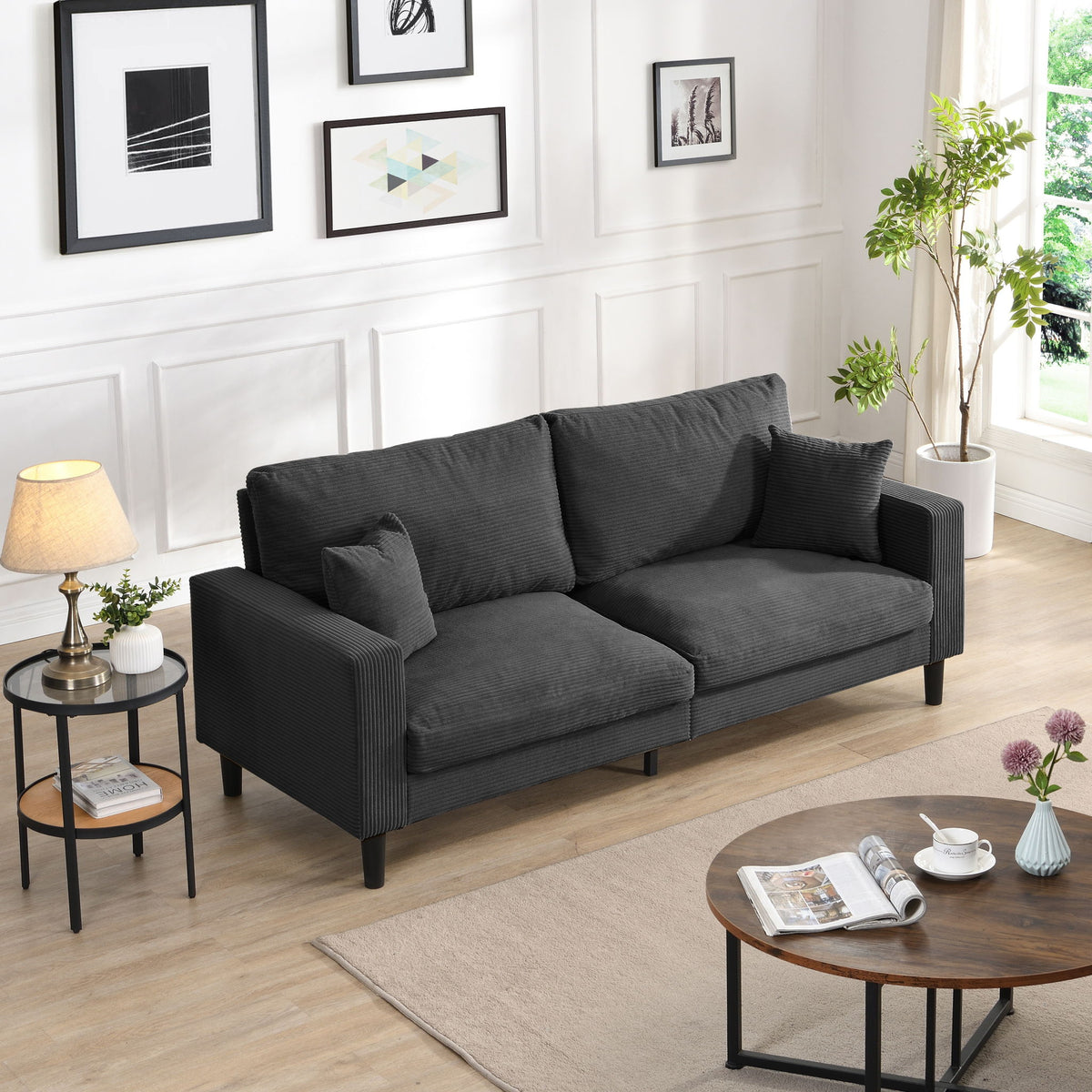 Modern Upholstered Resilience Three Seater Sofa