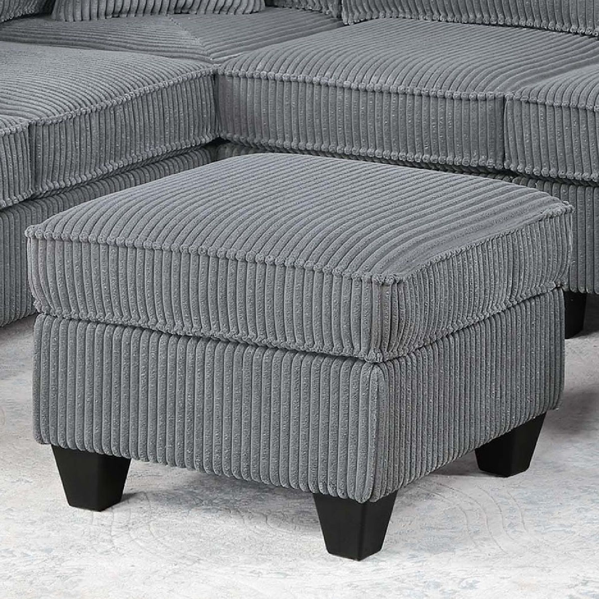 Sectional With Left Arm Facing Loveseat With USB Port With Cocktail Ottoman