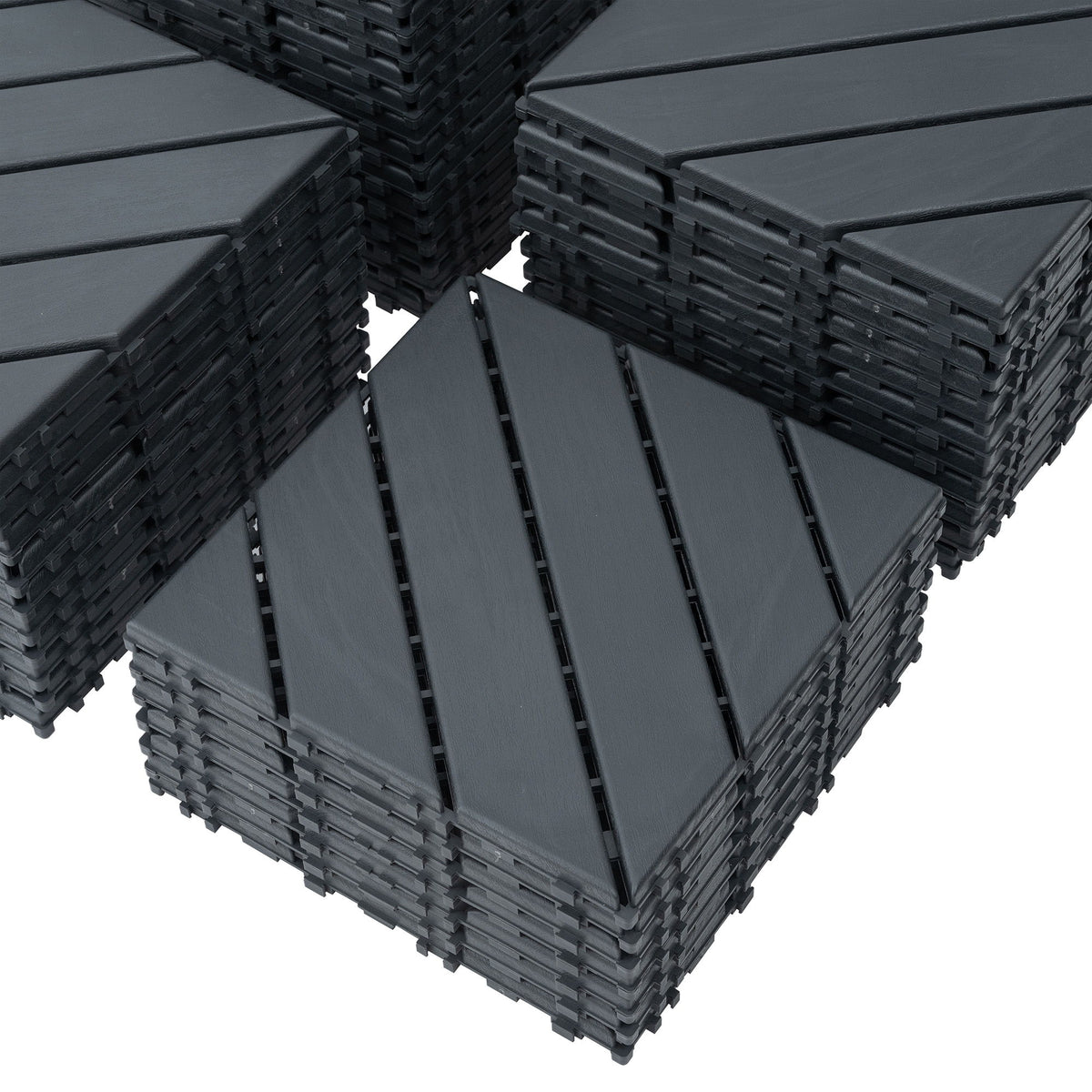 Durable Plastic Interlocking Deck Tiles, Waterproof Outdoor And Indoor Use