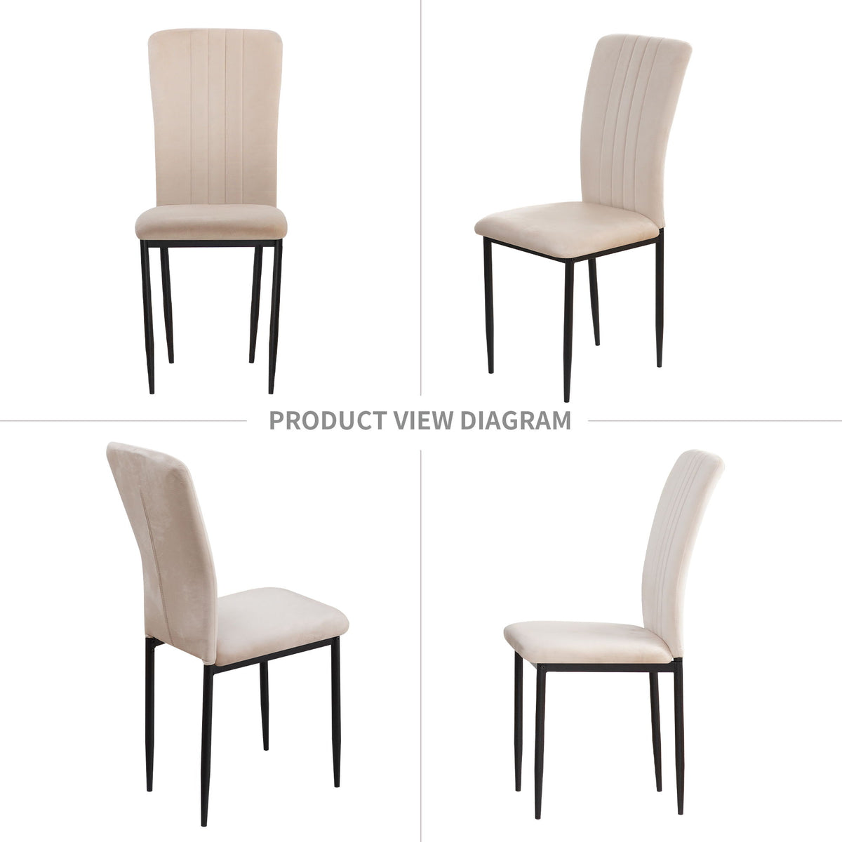 Velvet Dining Chairs For Dining Room (Set of 4)