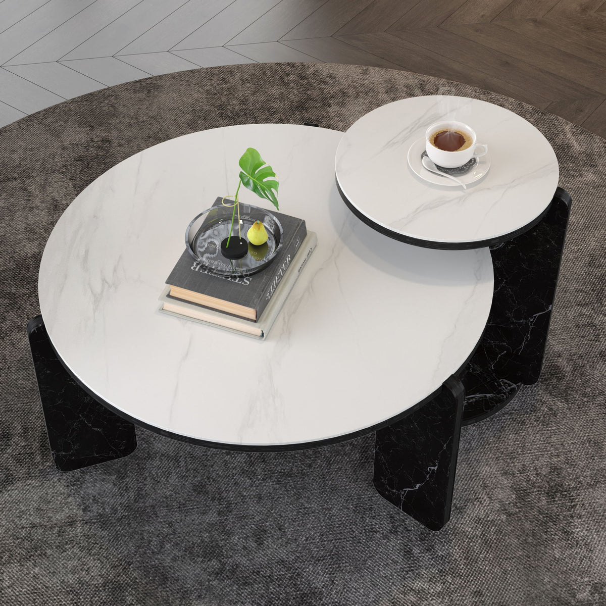 Round Coffee & End Table Set