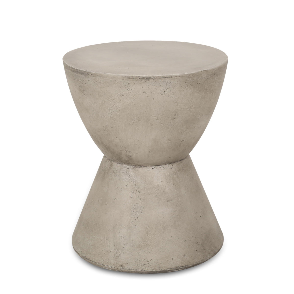 Outdoor Hourglass Shaped Side Table - Light Gray