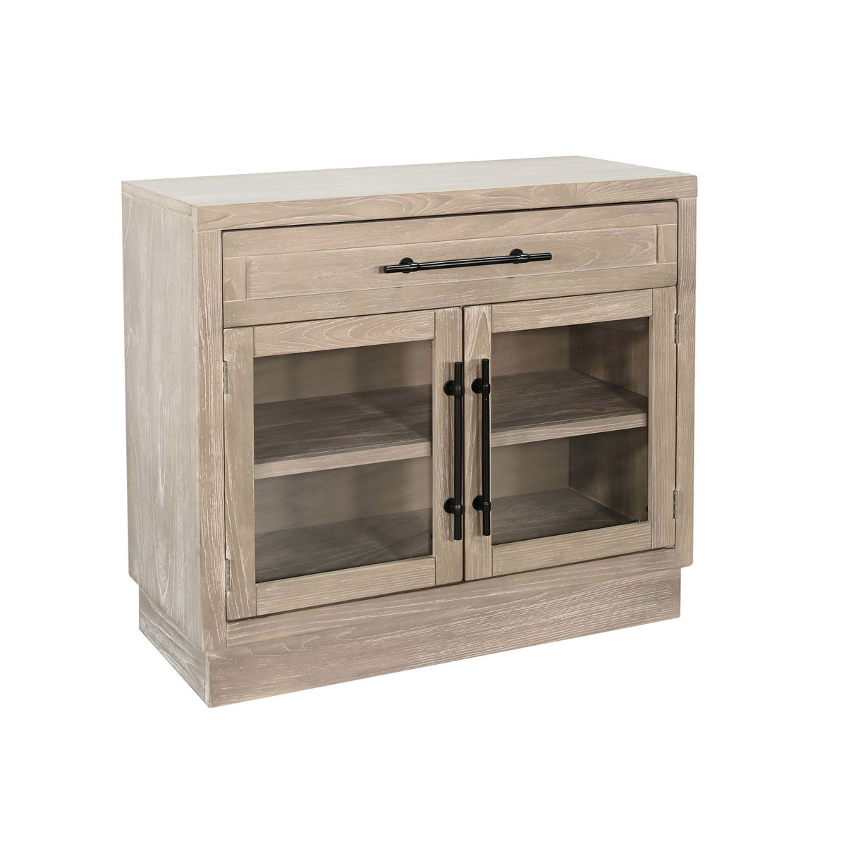 Mia - 2 Door Glass Cabinet - Wheat