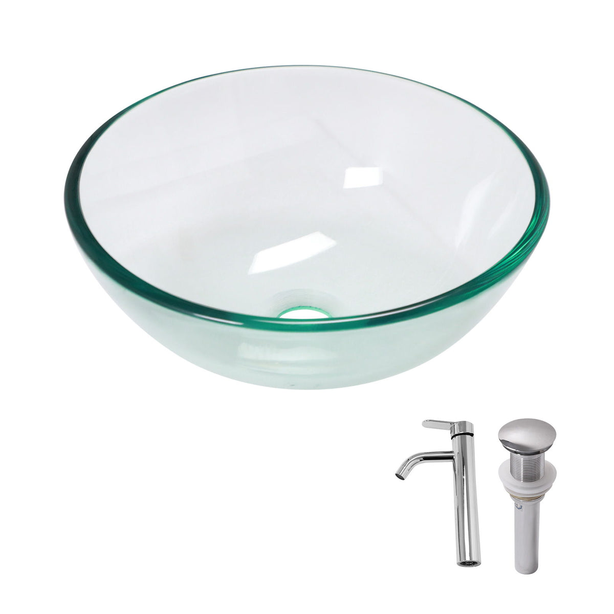 Vessel Sink With Faucet And Pop-Up Drain
