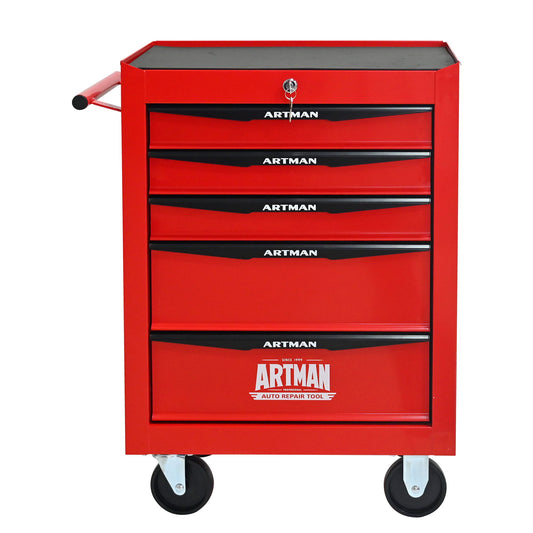 Rolling Metal Tool Chest With Drawers, Steel Storage Cabinet With Ball Bearing Slides