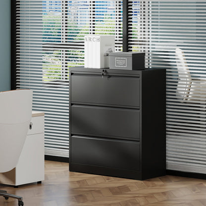 Lateral File Cabinet, Heavy Duty Filing Holds Letter/Legal/A4 Files