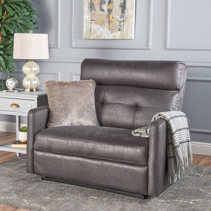 Alma - Contemporary Upholstered Loveseat Recliner - Slate