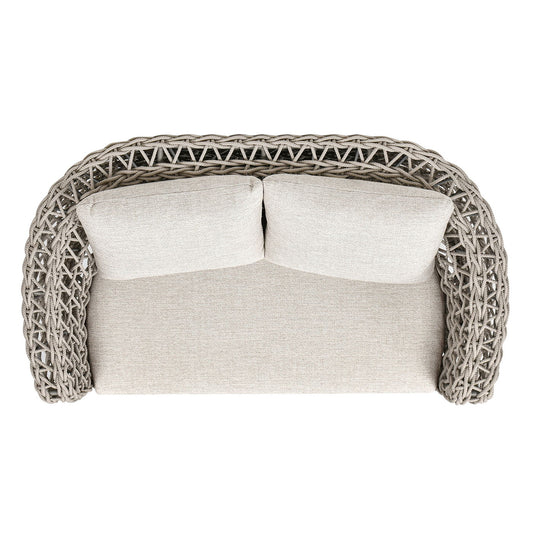 Everly - Frame Barrel Deep Seating Patio Loveseat Sofa Axroma Olefin - Beige