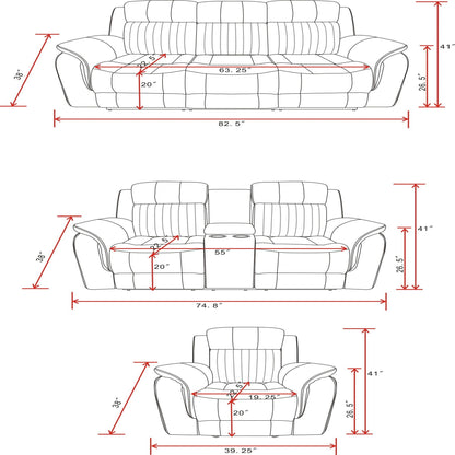 Steban - Reclining Sofa - Gray