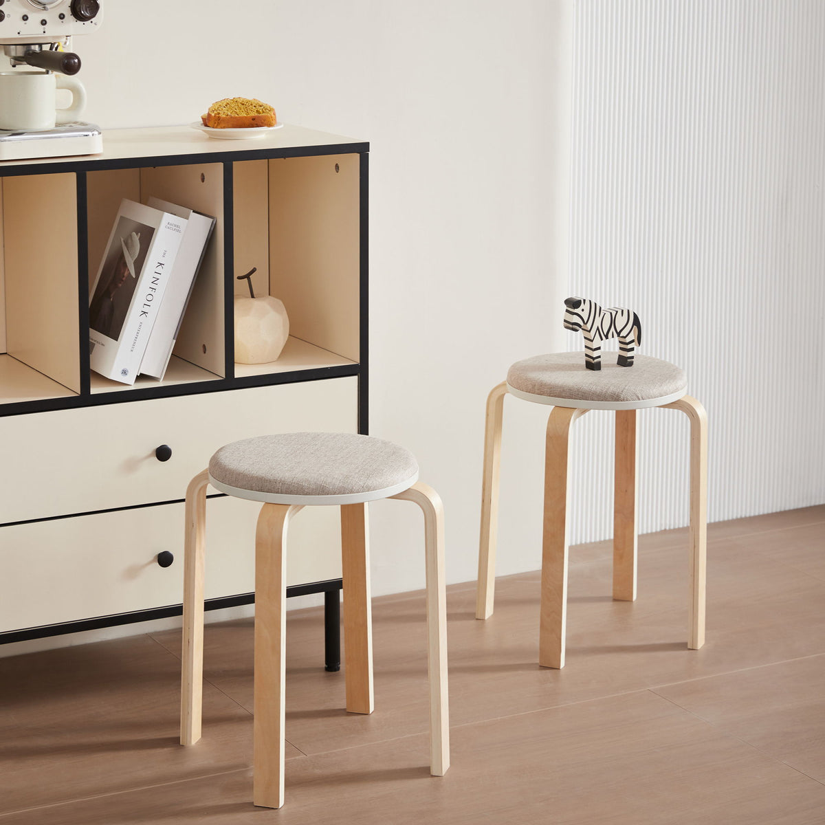 Stackable Round Backless Stools (Set of 4)