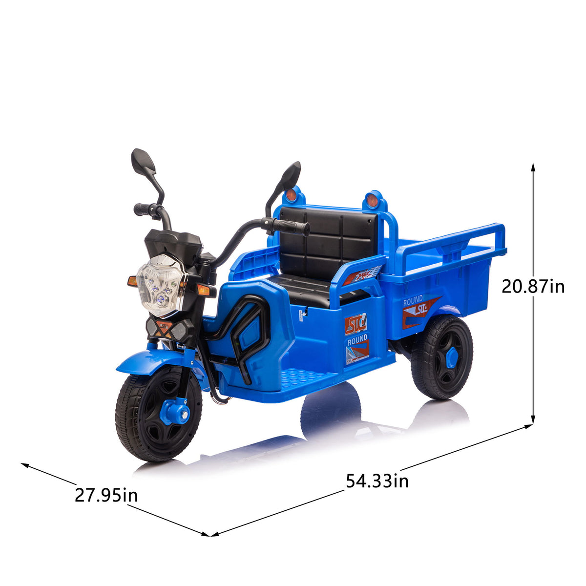 12V Kids Electric 3 Wheel Cargo Truck With LED Lights & Music