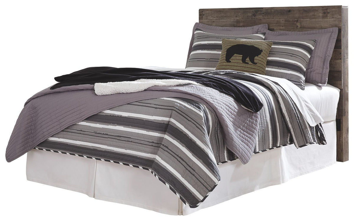 Derekson - Full Panel Headboard with Bolt on Bed Frame - Multi Gray