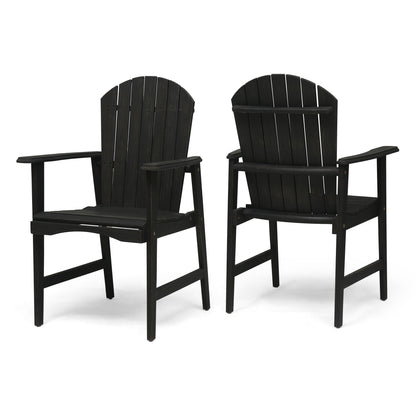 Outdoor Weather Resistant Acacia Wood Adirondack Dining Chairs (Set of 2)