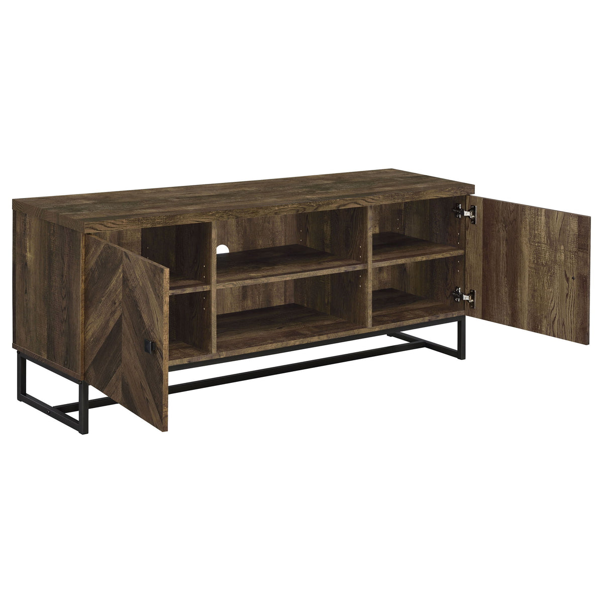 Chase - 2 Door Console With Herringbone Design - Oak