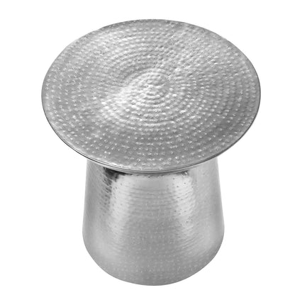 Drum Accent Side Table, Hammered Texture