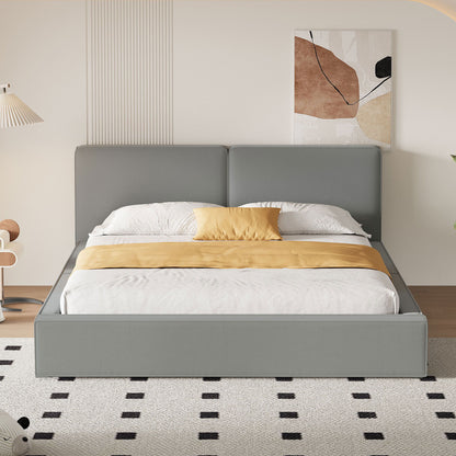 Upholstered Platform Bed, Grounded Bed With Solid Frame