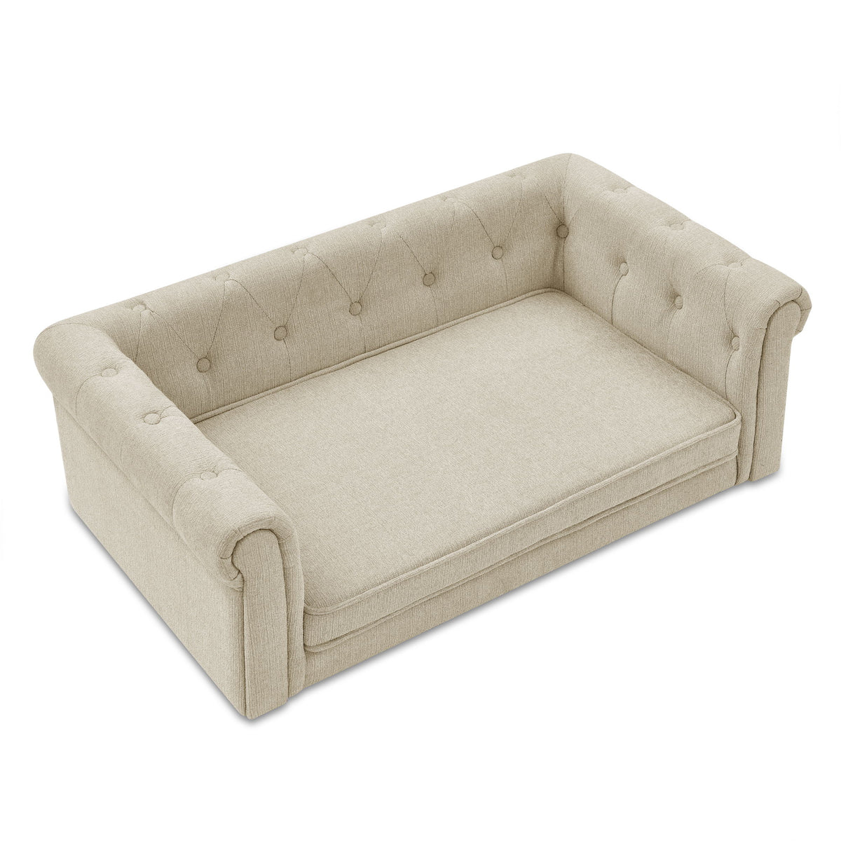 Modern Elegant Rectangle Pet Bed, Durable Elevated Dog Sofa
