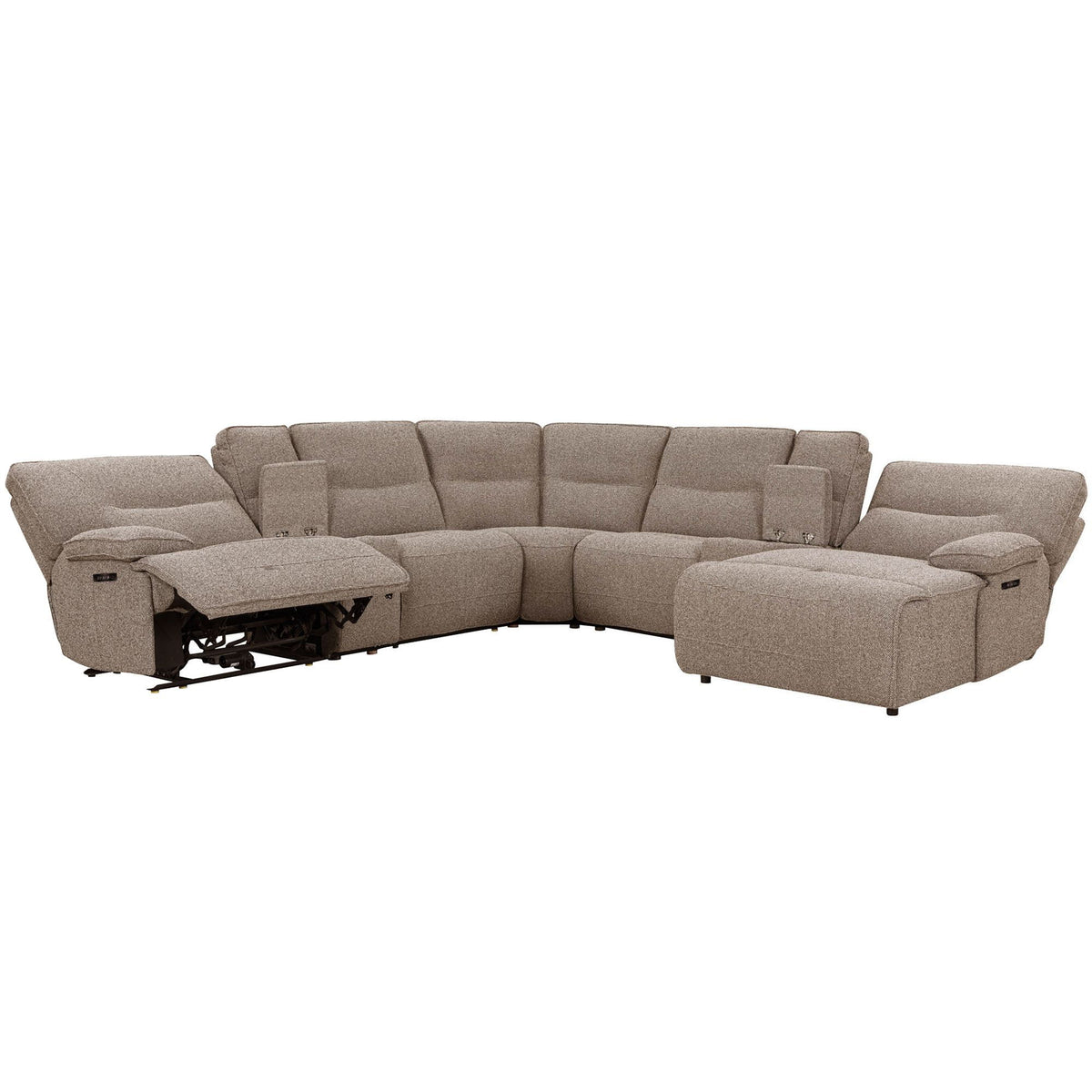 Lucius - 7 Piece Modular Zero Gravity Power Reclining Sectional With Right Arm Facing Chaise - Gellar Earth