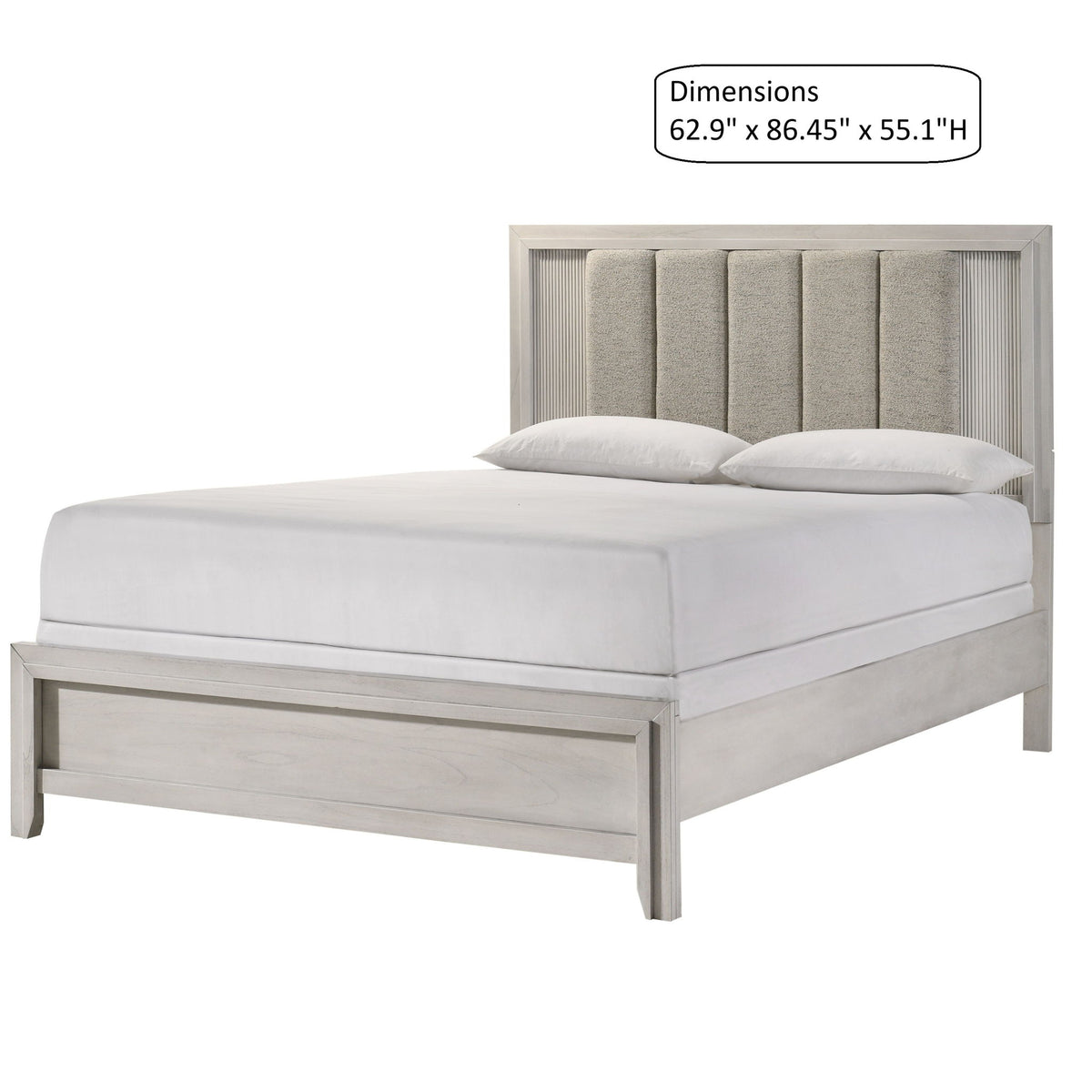 Plush Upholstered Headboard Framed Bed