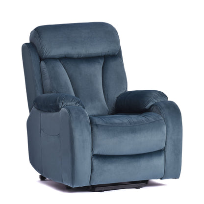 Power Lift Chair Recliner With Remote Control, Electric Reclining Sofa, Fabric Power Recliner For Living Room - Navy Blue