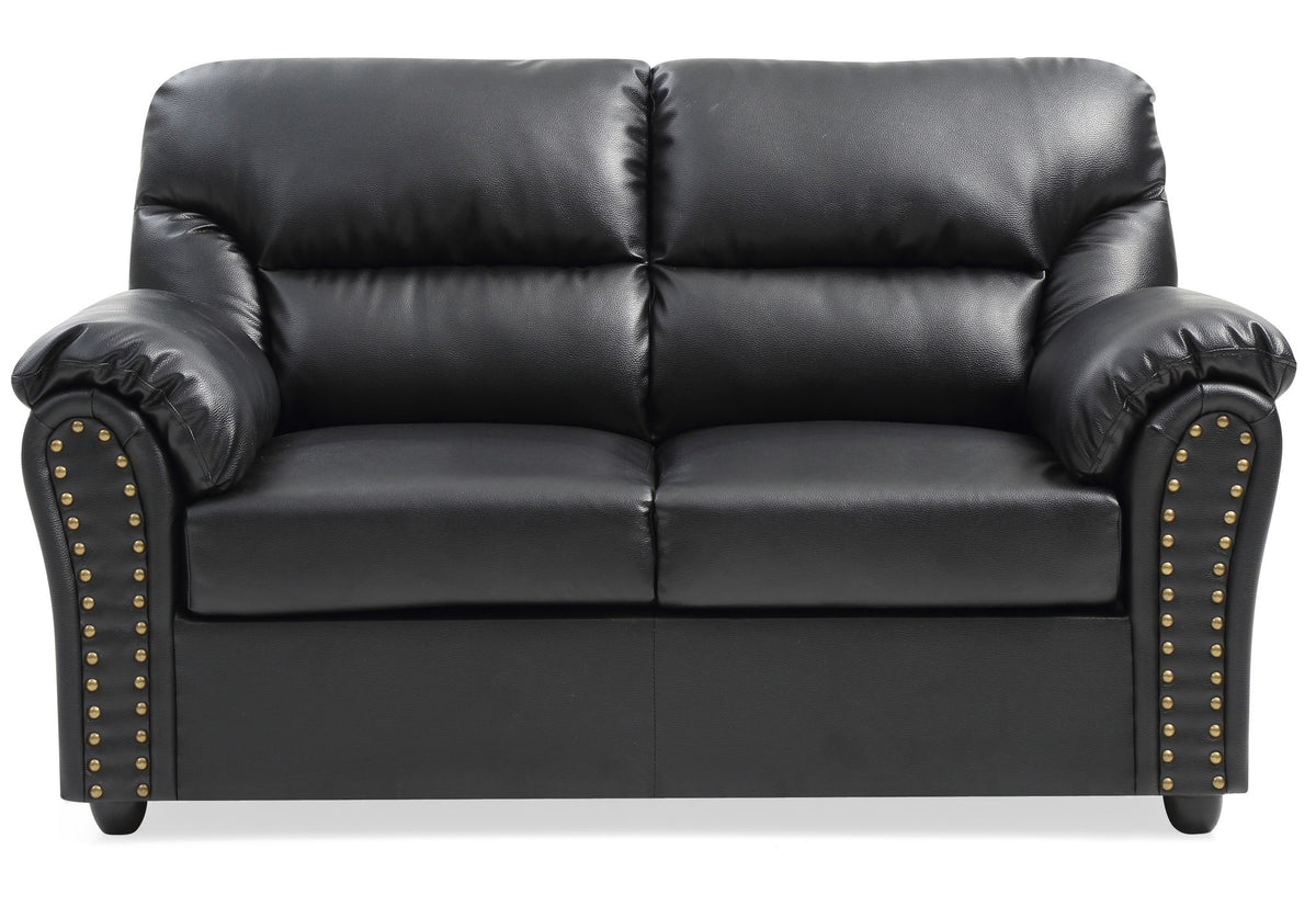 Padded Love Seat For Modern Living - Black