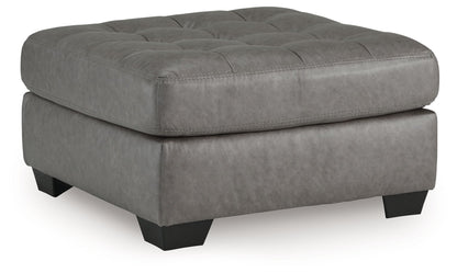 Clairette Court - Oversized Accent Ottoman - Alloy