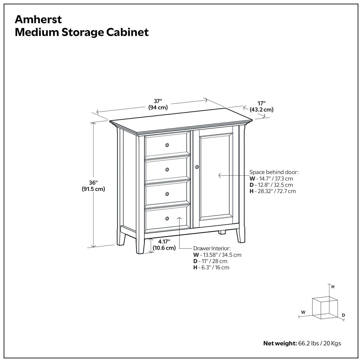 Amherst - Handcrafted Medium Storage Cabinet