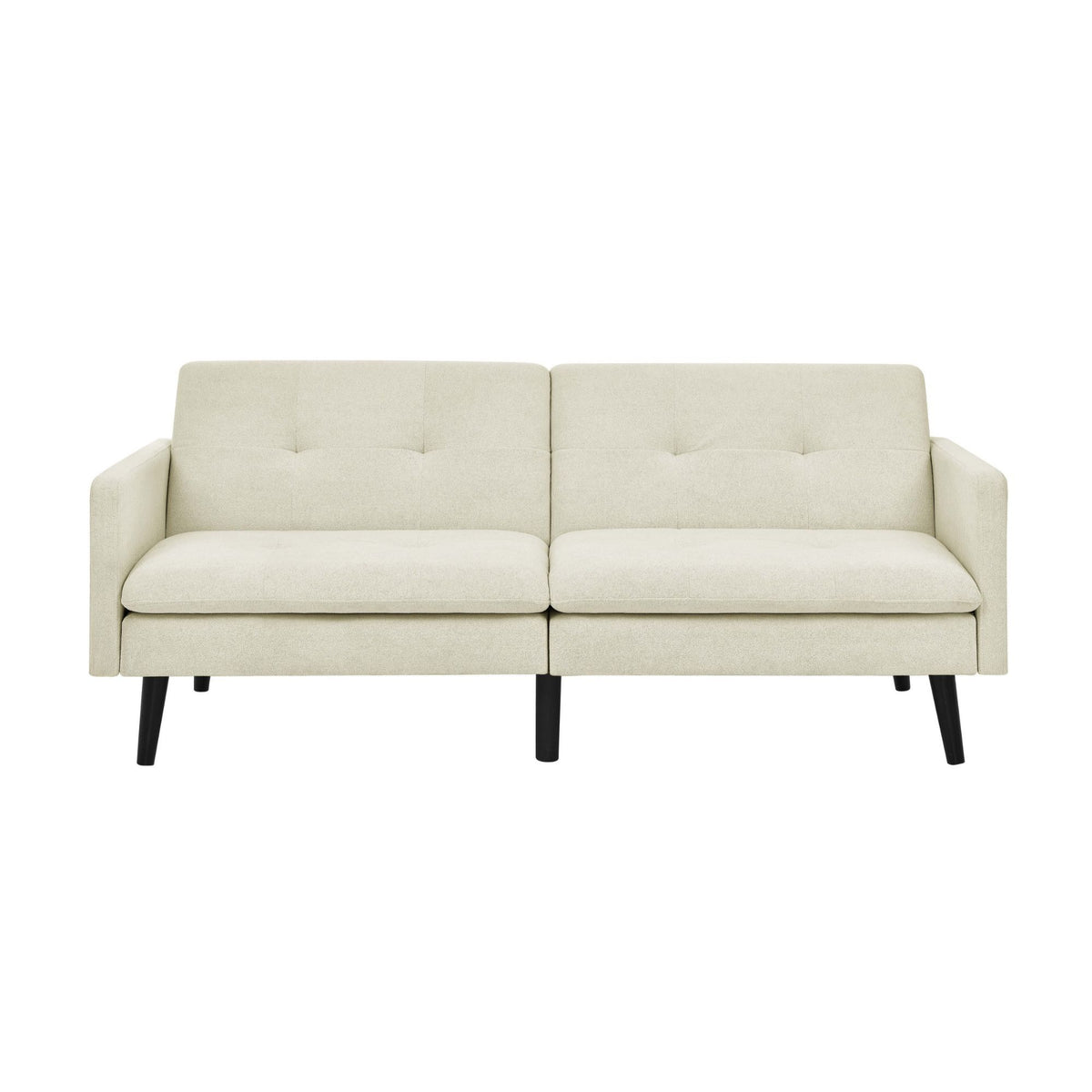 Easy Convert Futon Sofa With Tufted Back And Seat