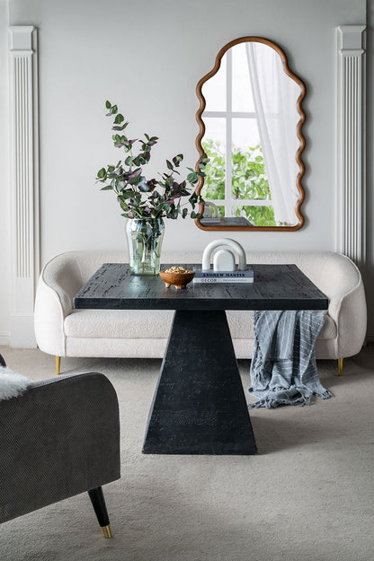Wood Mirror With Unique Frame - Brown