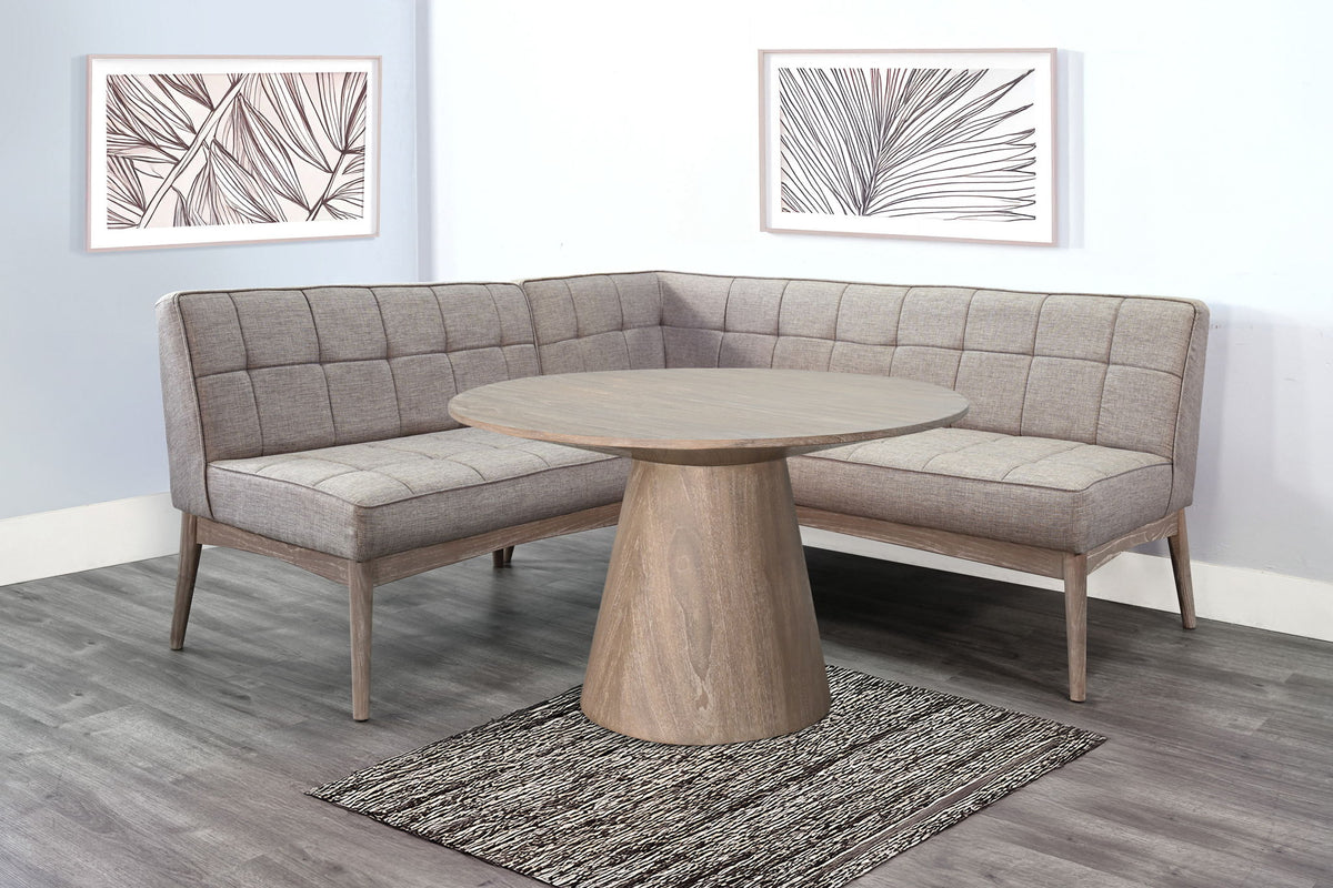 Mia - Tufted Upholstered Corner Dining Bench - Wheat