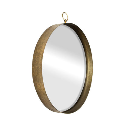 Round Mirror, Circle Mirror With Iron Frame For Living Room Bedroom Vanity Entryway, Hallway