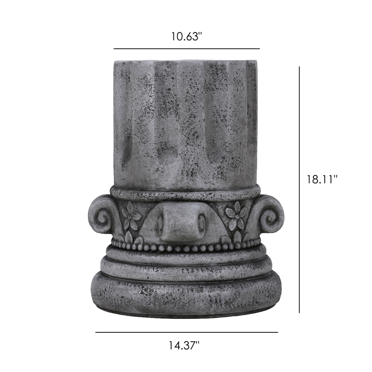 Outdoor End Table, Round Side Table For Patio And Garden - Antique Gray