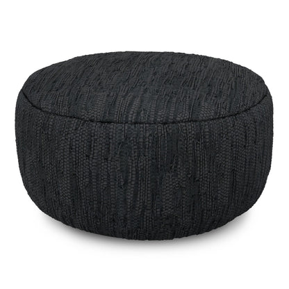 Fredrik - Round Pouf - Black