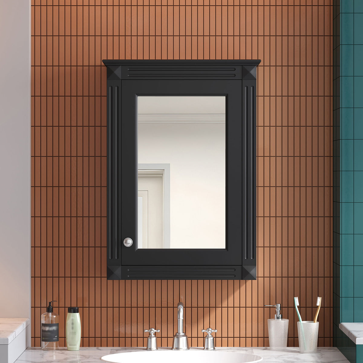 Wall Mounted Bathroom Storage Medicine Cabinet For Over Toilet With Mirror
