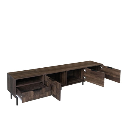 78" TV Stand With Storage Cabinets For Living Room - Walnut