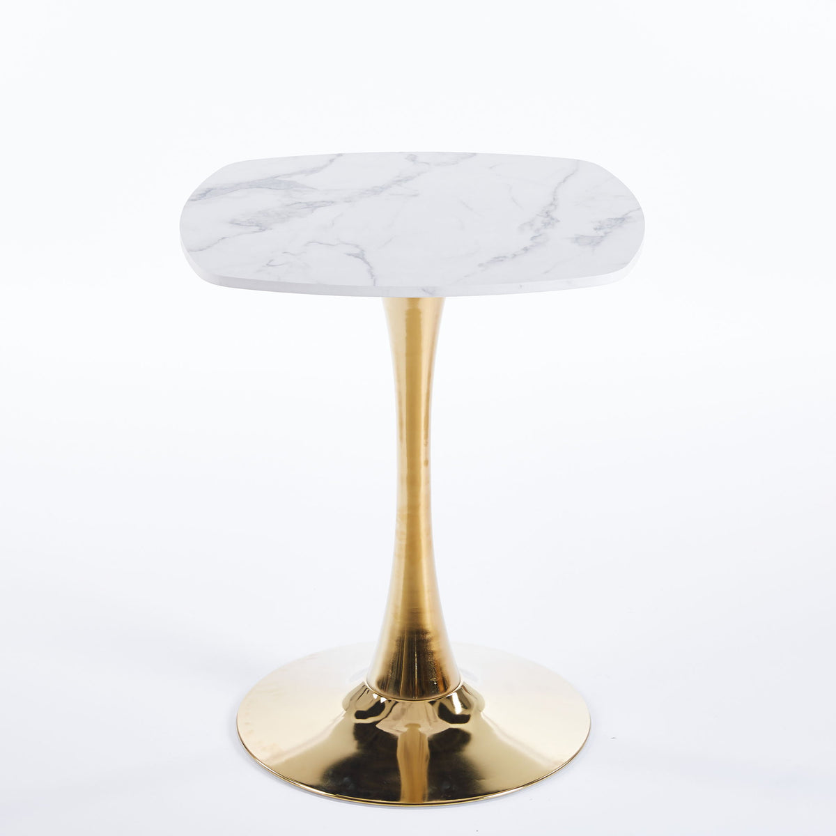 Square Tulip Dining Table For 2 - 4 People - Golden / White