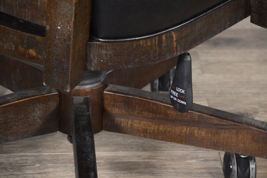 Homestead - Game Chair With Casters, Cushion Seat & Back - Tobacco Leaf