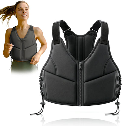 Women's 10Lbs Adjustable Weighted Vest With Breathable Design For Running, Walking & Strength Training - Black