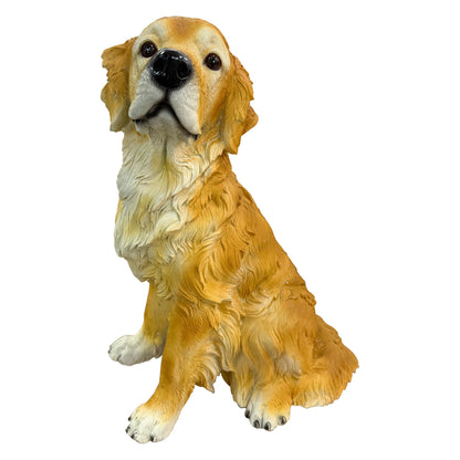 Golden Retriever Garden Statue, Dog Ornament For Backyards - Yellowish-Brown