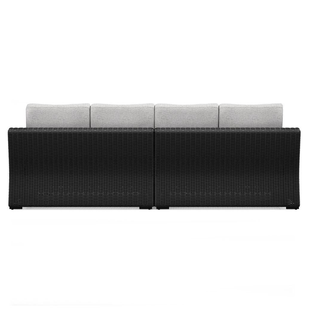 Beachcroft - 2-Piece Outdoor Loveseat with Cushion - Black / Light Gray
