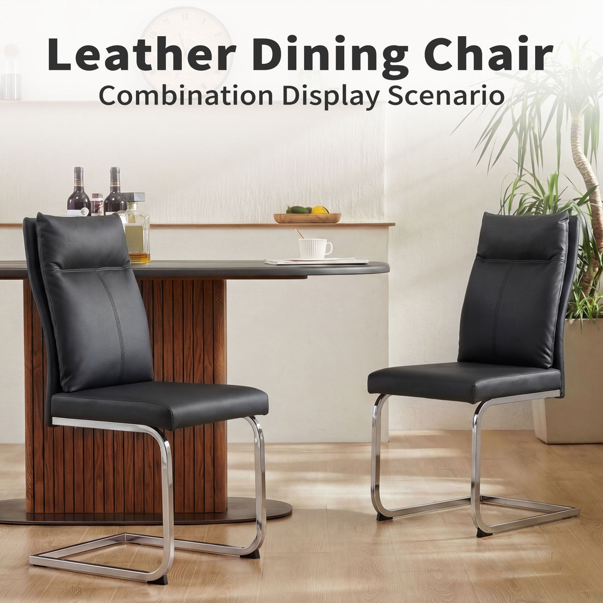 Modern Dining Chair SetWith Soft Cushion Backrest (2 Pieces)