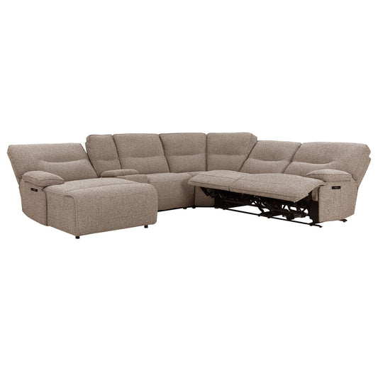 Lucius - 6 Piece Modular Zero Gravity Power Reclining Sectional With Left Arm Facing Chaise - Gellar Earth