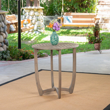 Hermosa - Rustic Circular Bistro Table - Gray