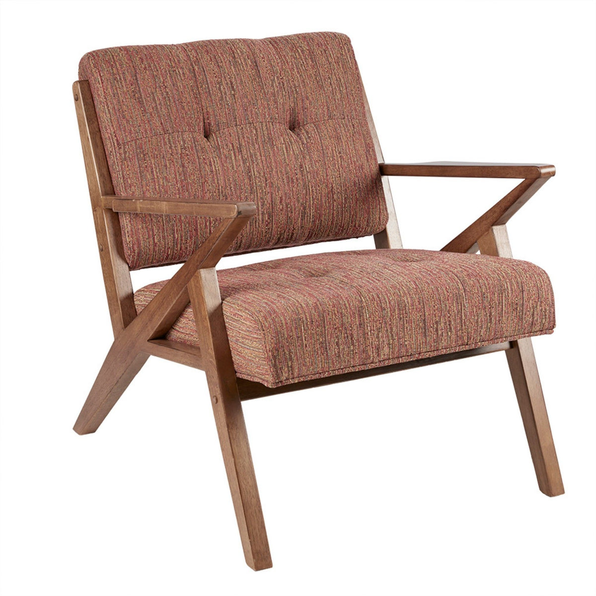 Lounge Chair With Tufted Upholstery And Solid Frame