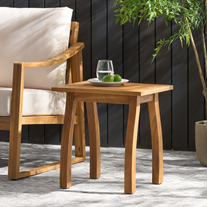 Kinesis - Outdoor Side Table With Slatted Top And Wood Frame