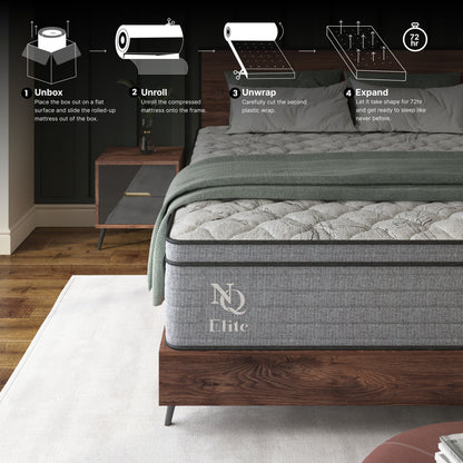 Elite Series Machka - 10" Cooling Gel Memory Foam Hybrid Mattress
