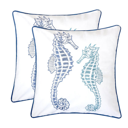 Seahorses Pillow Cover With Matching Back